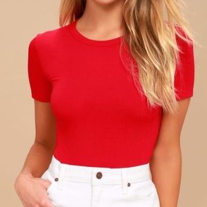 Lulu’s Red Bodysuit T-shirt